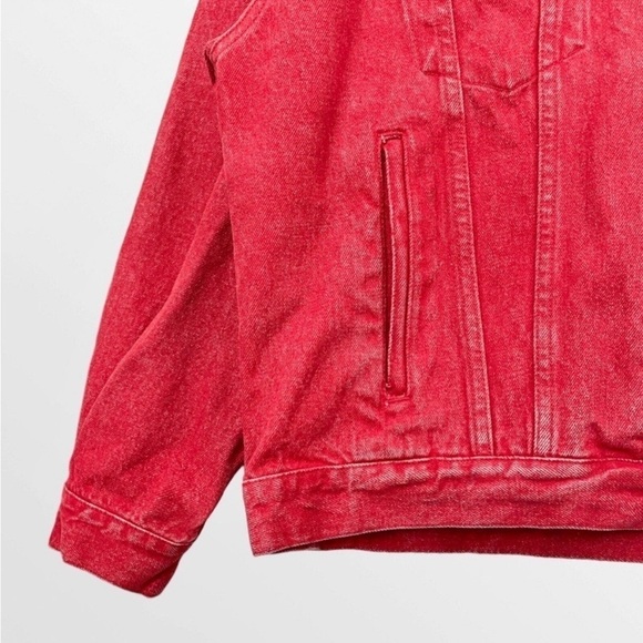 Vintage Eddie Bauer Red denim Jean jacket Sz M - Picture 6 of 7